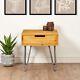 Bedside Table 1 Drawer Office Desk Unit Solid Wood End Table Nightstand Retro