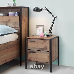 Bedside Table Cabinet Side End Table Nightstand Storage Organizer Home Stand Oak