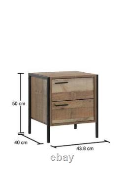 Bedside Table Cabinet Side End Table Nightstand Storage Organizer Home Stand Oak