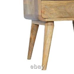 Bedside Table Solid Wood Bedroom Furniture Adorable Curved Oak-ish Bedside