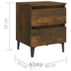 Bedside Table with Drawers Storage Cabinets Bedroom Nightstands Tables Set 2 pcs
