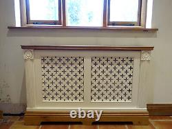 Bespoke Vintage Radiator Cover Solid Oak & Cream Painted Wood Cabinet