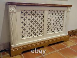 Bespoke Vintage Radiator Cover Solid Oak & Cream Painted Wood Cabinet