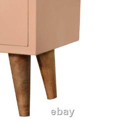 Blush Pink Hand Painted Bedside Nightstand Solid Wood