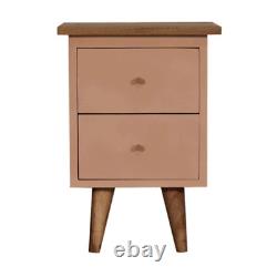 Blush Pink Hand Painted Bedside Nightstand Solid Wood