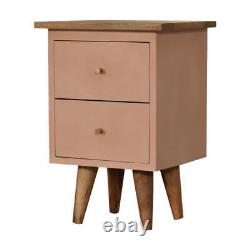 Blush Pink Hand Painted Bedside Solid Wood