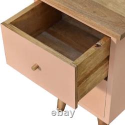 Blush Pink Hand Painted Bedside Solid Wood