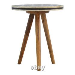 Bone Inlay Tripod Stool Solid Wood