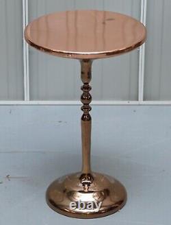 Bronze Plated Vintage Side Table Made On Solid Oak Base Part Of Large Suite