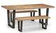 Brooklyn Dining Set With 2 Benches Solid Rustic Oak 2 Man Delivery