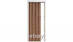 Brown Oak Effect Bi Folding Door PVC Panel Magnetic Sliding Accordion Concertina