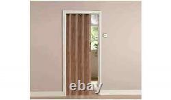 Brown Oak Effect Bi Folding Door PVC Panel Magnetic Sliding Accordion Concertina