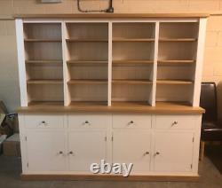 Buckingham Painted Open Top 6FT Display Dresser with Oak Shelving- F&B All White