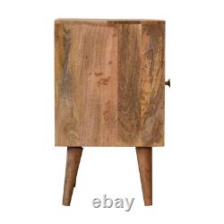 Cane Bedside Table Small Rattan Solid Mango Wood Storage Cabinet Nightstand Unit