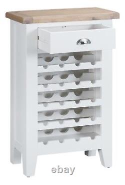 Canterbury White Painted Small Wine Cabinet / White Wine Rack / Holds 20 Bottles