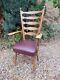 Chair. Carver, Solid Oak, Leather Upholstery. Excellent Condition, Mid Century