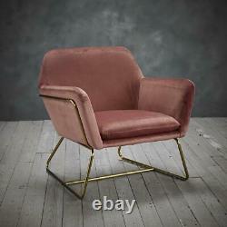 Charles Armchair Vintage Pink Accent Occasional Statement Chair Seat