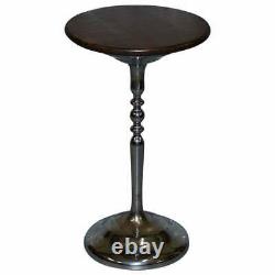 Chrome Plated Vintage Side Table With Solid Oak Top And Base Part Of Large Suite