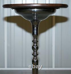 Chrome Plated Vintage Side Table With Solid Oak Top And Base Part Of Large Suite