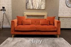 Colorado NEW!'Stella Sienna' Fabric & Light Oak Feet Compact 3/4 Seat Sofa