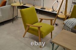 Conservatory Sofa Set 2 Seater + 2 Chairs Wood Arms Yellow Velvet Made to Order