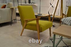 Conservatory Sofa Set 2 Seater + 2 Chairs Wood Arms Yellow Velvet Made to Order