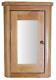 Corner Mirror Bathroom Cabinet In Solid Oak Space Saving Storage Cupboard 600mm