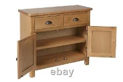 Country Oak Small Sideboard / Solid Wood Cupboard Side Cabinet Storage Unit