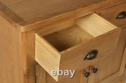Country Oak Small Sideboard / Solid Wood Cupboard Side Cabinet Storage Unit