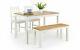 Coxmoor Dining Set White & Oak Dining Table, Bench & 2 Chairs By Julian Bowen
