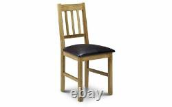 Coxmoor Solid Oak Dining Set with 2 Brown PU Leather Chairs Extra chairs option