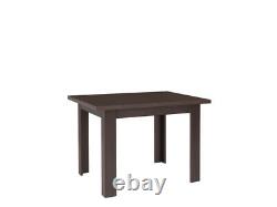 DINING SET extending dining table & 4 chairs in dark wood strong and solid Kam02
