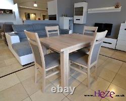 DINING SET extending dining table & 4 chairs oak sonoma, strong and solid Kam02