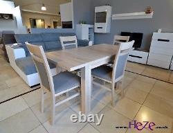 DINING SET extending dining table & 4 chairs oak sonoma, strong and solid Kam02