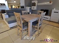 DINING SET extending dining table & 4 chairs oak sonoma, strong and solid Kam03