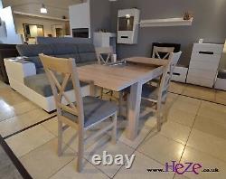 DINING SET extending dining table & 4 chairs oak sonoma, strong and solid Kam03
