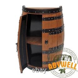 DRINK CABINET 1/2 whiskey barrel Handmade Solid Oak Barrel Furniture