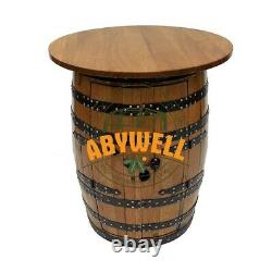 DRINK CABINET with Oakwood Table Top Handcrafted Solid Oak Barrel Furniture