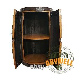 DRINKS CABINET Double Doors 1 shelf Handcrafted Solid Oak Barrel Furniture