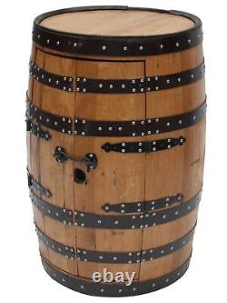 DRINKS CABINET Double Doors 3 racks Handcrafted Solid Scotch Whisky Oak Barrel