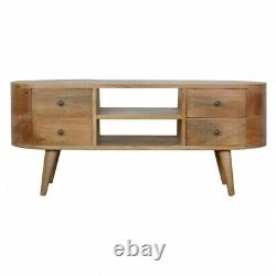 Danish Design Art Deco Style TV Cabinet Media Unit Sideboard In Oakis Wood Solid