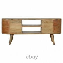 Danish Design Art Deco Style TV Cabinet Media Unit Sideboard In Oakis Wood Solid