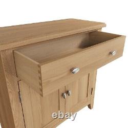 Danish Oak Mini Sideboard / Small 2 Door Cupboard Solid Wood Storage Cabinet