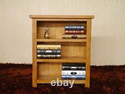 Dark Oak Small Open Bookcase With 3 Blogs Oak Bookshelf Oak Storage Handmade