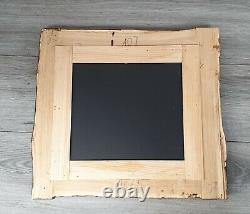 Dark Small Oak Framed Mirror Live Edge Furniture, Natural Finish