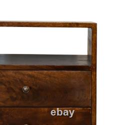 Dark Wood Bedside Table Cabinet Storage Drawer Bedroom Furniture Nightstand