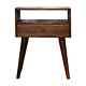 Dark Wood Bedside Unit Storage Drawer Bedroom Furniture Nightstand Scandi Fogel