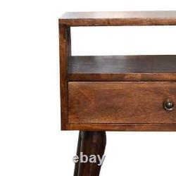 Dark Wood Bedside Unit Storage Drawer Bedroom Furniture Nightstand Scandi Fogel