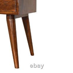 Dark Wood Bedside Unit Storage Drawer Bedroom Furniture Nightstand Scandi Fogel