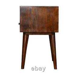 Dark Wood Bedside Unit Storage Drawer Bedroom Furniture Nightstand Scandi Fogel